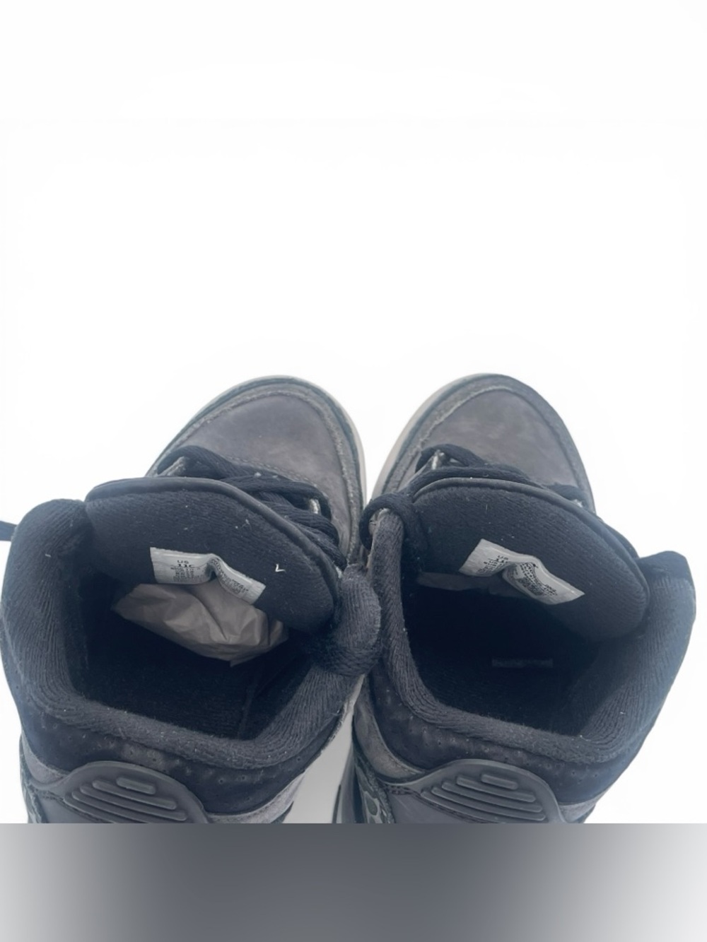 Nike Air Jordan 3 Retro Kids 11C Black Orange Cement Sneakers - Picture 9 of 10